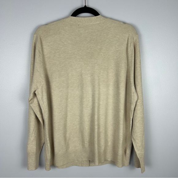 Aaeda Neutral Floral Embroidered Button Front Cardigan Sweater XL Cream - Picture 13 of 13